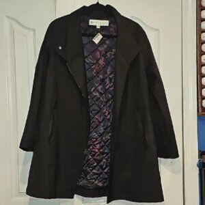 Trina Turk Aysymetrical Quilted Nylon Coat NWT